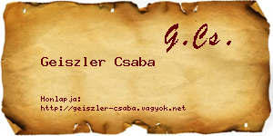 Geiszler Csaba névjegykártya